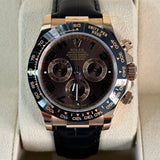 Daytona 40mm 116515LN Rose Gold Chocolate Arabic Dial