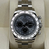 Daytona 40mm 116509 White Gold Silver Dial
