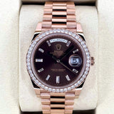 Day-Date 40mm 228345RBR Rose Gold Chocolate Diamond Dial