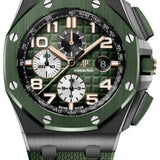 Audemars Piguet Royal Oak Offshore Selfwinding Chronograph / Stainless Steel/ Green Strap/ Green Dial / White Sub-Dials/ Green Ceramic Bezel (Ref#26405CE.OO.A056CA.01)