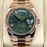 Day-Date 40mm 228235 Presidential Rose Gold Olive Dial