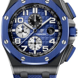 Audemars Piguet Royal Oak Offshore Selfwinding Chronograph/ Stainless Steel/ Blue Strap/ Blue Dial / White Sub-Dials/ Blue Ceramic Bezel (Ref#26405CE.OO.A030CA.01)