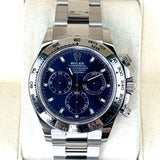 Daytona 40mm 116509 White Gold Blue Dial