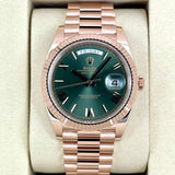 Day-Date 40mm 228235 Presidential Rose Gold Olive Green Dial