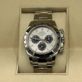 Daytona 40mm 116509 White Gold Silver Dial